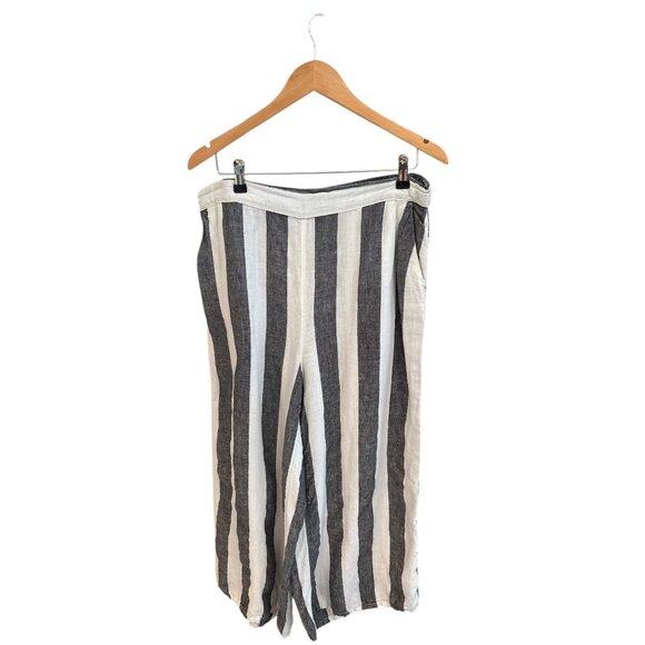 Christian Siriano Striped Linen Pants XL Black & White Comfortable Lightweight - Picture 1 of 7